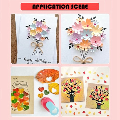 Random Single Color or Random Mixed Color Mini Plastic Craft Paper Punch Sets for Scrapbooking & Paper Crafts AJEW-L051-16-1