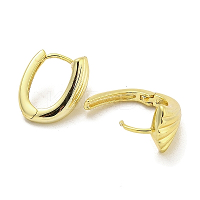Shell Shape Brass Hoop Earrings EJEW-L211-011B-G-1