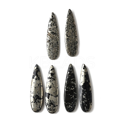 Natural Pyrite Pendants G-L617-G05-10x40mm-1