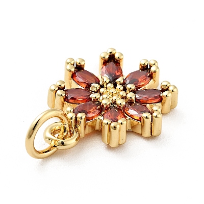 Rack Plating Brass Micro Pave Cubic Zirconia Charms ZIRC-F129-34D-G-1