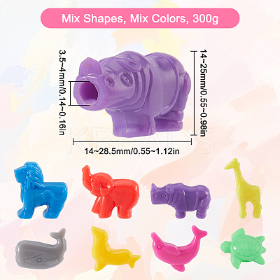 300G 2 Styles Plastic Beads FIND-SP0002-62-1