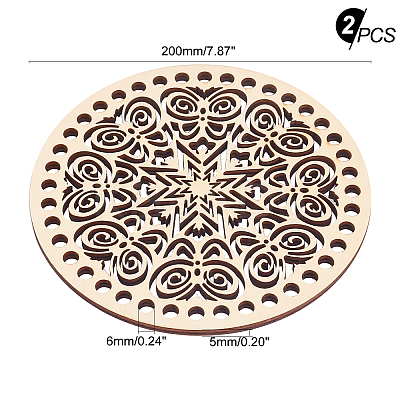 Wooden Basket Bottoms AJEW-WH0129-07B-1