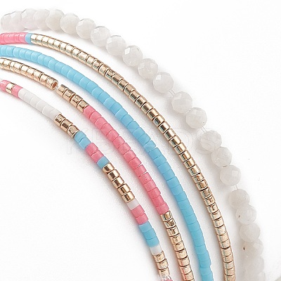 Glass Seed Beads Stretch Bracelet Sets BJEW-JB08955-1