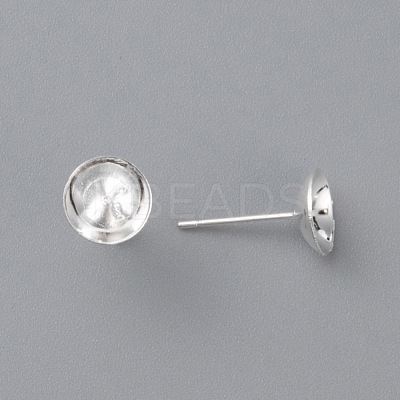 304 Stainless Steel Stud Earring Findings STAS-H436-25S-8mm-1
