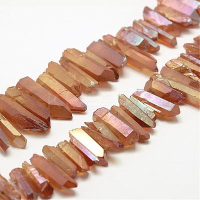 Electroplated Natural Quartz Crystal Beads Strands G-A142-03P-1