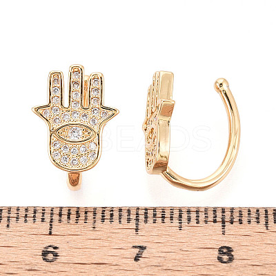 Brass Micro Pave Clear Cubic Zirconia Cuff Earrings EJEW-T047-72G-1