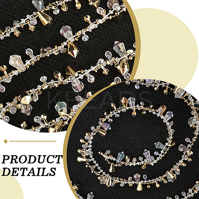 1 Roll Handmade Resin Teardrop Beaded Chains DIY-CN0003-52B-1