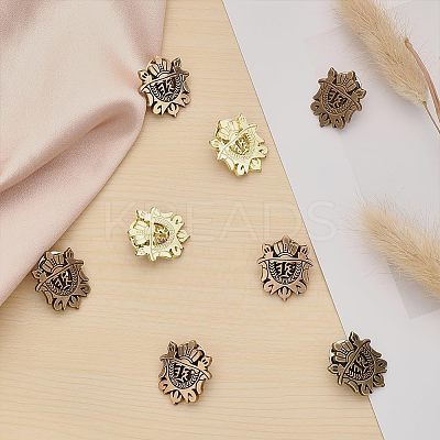 12Pcs 3 Colors Alloy Shield Crown Brooch Pin JEWB-CA0001-17-1
