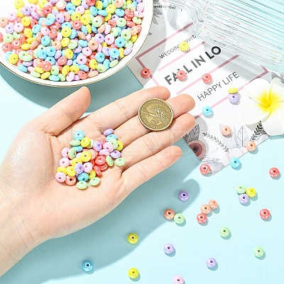700Pcs 7 Colors UV Plating Opaque Acrylic Beads MACR-YW0004-82-1