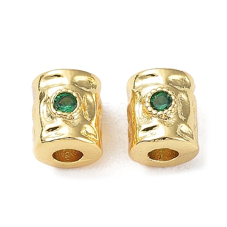 Brass Micro Pave Cubic Zirconia Beads KK-A189-07G-1