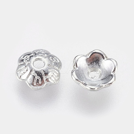 6-Petal Tibetan Style Alloy Flower Bead Caps LS-TIBE-S220-P-RS-1