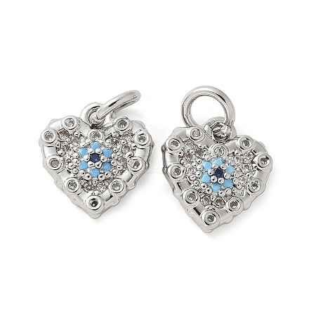 Brass Micro Pave Cubic Zirconia Charms KK-U056-34P-1