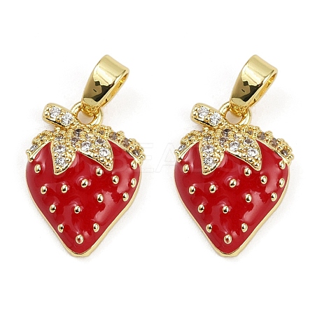 Brass Micro Pave Cubic Zirconia Enamel Pendants KK-L231-20G-1