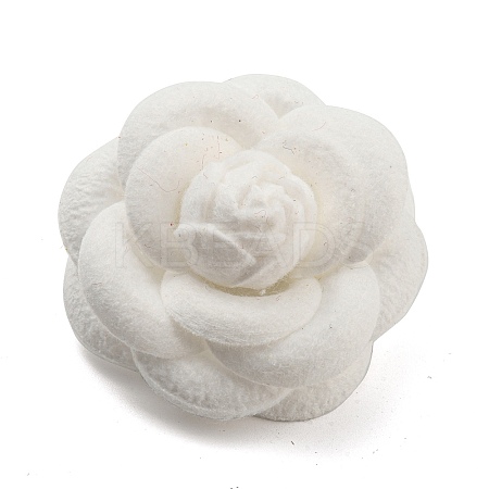 Cloth Art Camelia Brooch Pins AJEW-Q147-01D-1