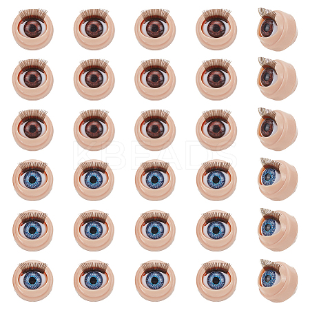 16 Pairs 2 Styles ABS Doll Craft Cartoon Movable Eye DIY-PH0032-37-1