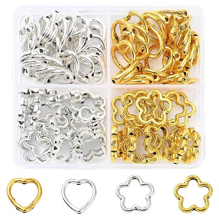 80Pcs Tibetan Style Alloy Bead Frame TIBE-YW0001-78-1