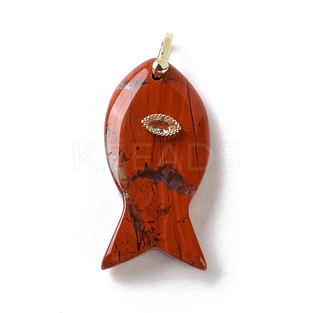 Natural Red Jasper Pendants G-Z102-02G-07-1