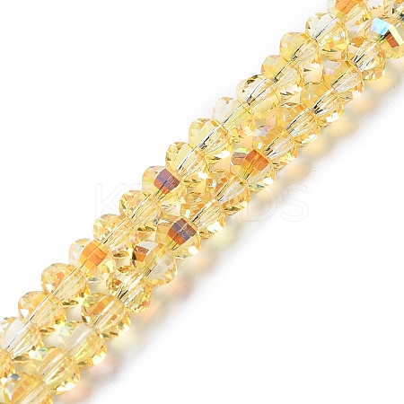 Transparent Electroplate Glass Beads Strands GLAA-Q099-H01-14-1
