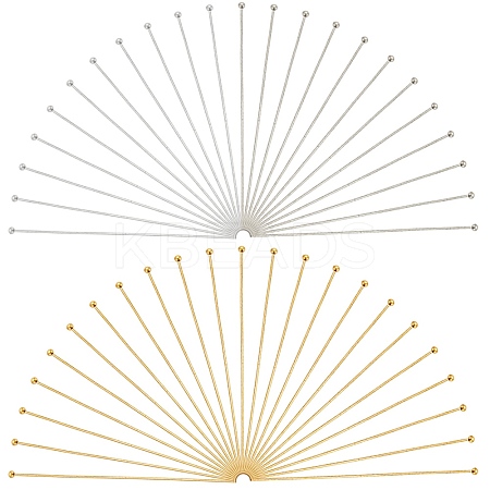 500Pcs 2 Colors Brass Ball Head Pins KK-SC0005-34-1
