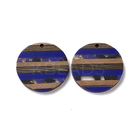 Transparent Resin & Walnut Wood Pendants RESI-TAC0017-68A-04-1