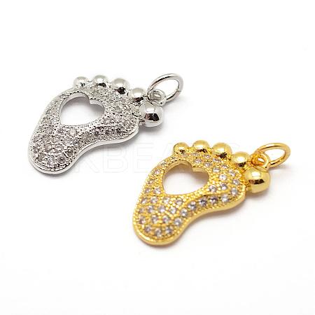 Brass Micro Pave AAA Cubic Zirconia Pendants ZIRC-G100-14-NR-1