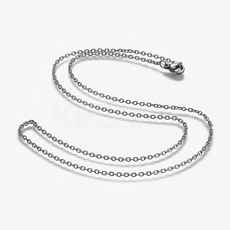 Non-Tarnish 304 Stainless Steel Cable Chain Necklaces LS-NJEW-F248-24A-P-1