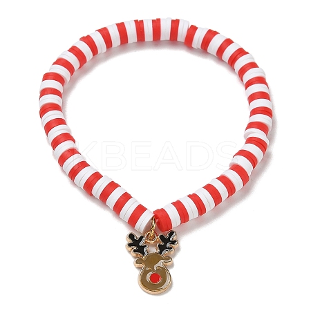 Elegant Christmas Handmade Polymer Clay Heishi Beaded Stretch Bracelets MV9996-44-1