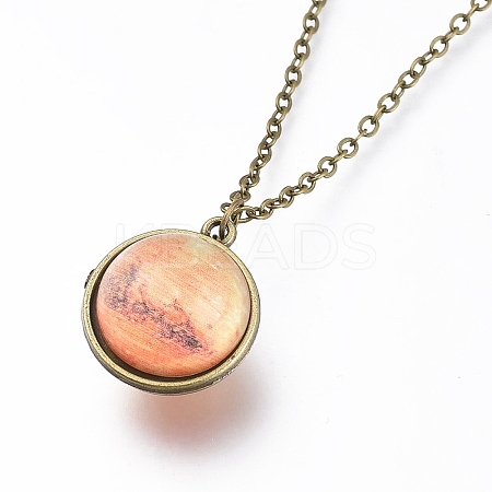 Glass Pendant Necklace NJEW-D281-C-10AB-1