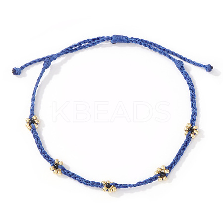 Handmade Glass Seed Bead Braided Bead Bracelets AU9604-4-1