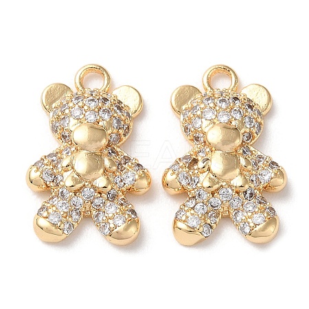 Real 18K Gold Plated Brass Micro Pave Cubic Zirconia Pendants KK-Q779-02G-02-1
