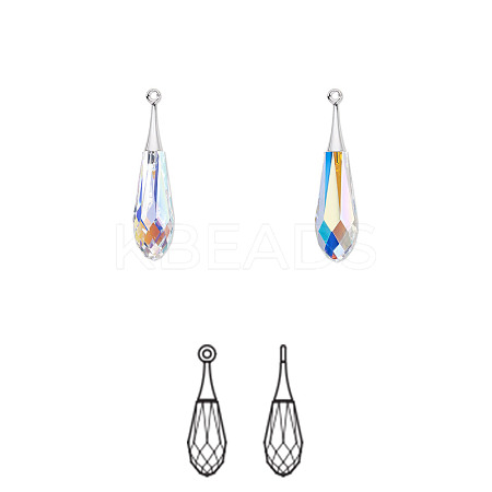 Austrian Crystal and Rhodium-plated 6532-44mm-101(R)-1
