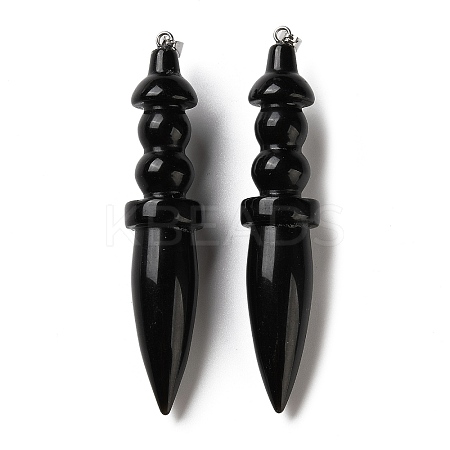 Natural Obsidian Big Pendants G-H338-03P-08-1
