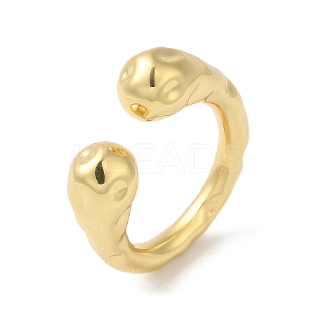 Rack Plating Brass Open Cuff Rings for Women RJEW-S407-06G-1