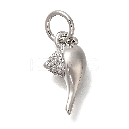Rack Plating Brass Micro Pave Cubic Zirconia Charms KK-I720-64P-1