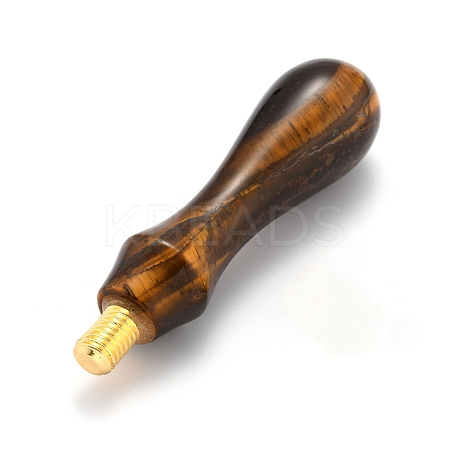 Natural Tiger Eye Sealing Wax Seal Stamp Handle AJEW-WH0114-74C-04-1