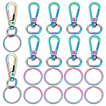   10Pcs Rainbow Color Zinc Alloy Keychain Clasps FIND-PH0006-45-1