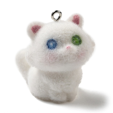 Flocky Resin Pendants RESI-E059-04C-1