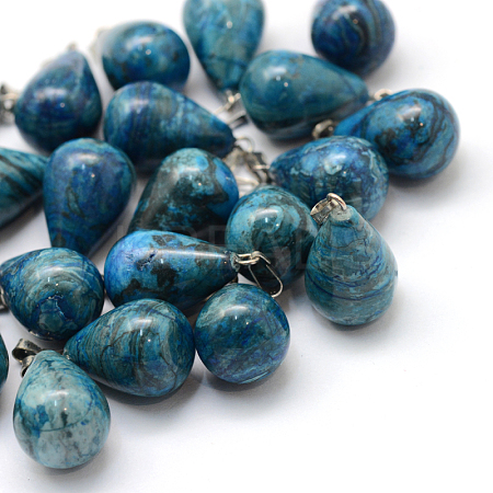 Teardrop Natural Agate Pendants G-Q435-08-1