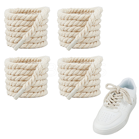 4 Pairs Cotton Shoelaces FIND-FH0012-04C-1