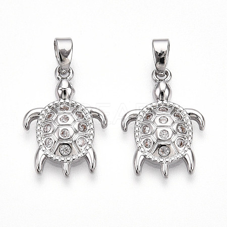 Brass Micro Pave Cubic Zirconia Pendants KK-N257-06P-1