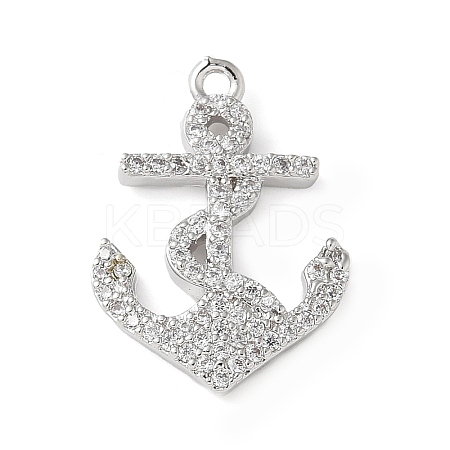 Brass Micro Pave Cubic Zirconia Pendants KK-C086-13P-02-1