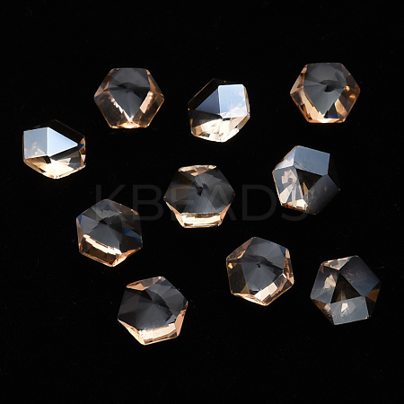 Hexagon Transparent Glass Cabochons MRMJ-T009-131-1