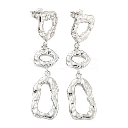 Non-Tarnish Hammered 304 Stainless Steel Stud Earrings EJEW-C067-21P-1