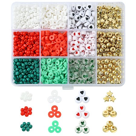 Christmas DIY Acrylic & CCB Plastic & Polymer Clay & Glass Beads Bracelets Jewelry Making Kits DIY-FS0006-22-1