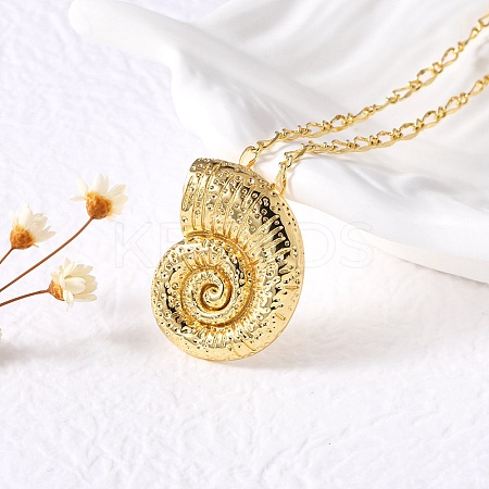 Brass Pendant Necklaces NJEW-S385-05A-G-1