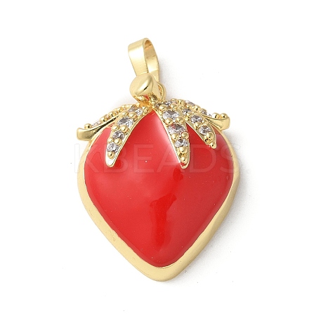 Brass Micro Pave Cubic Zirconia Pendants KK-P290-62G-1