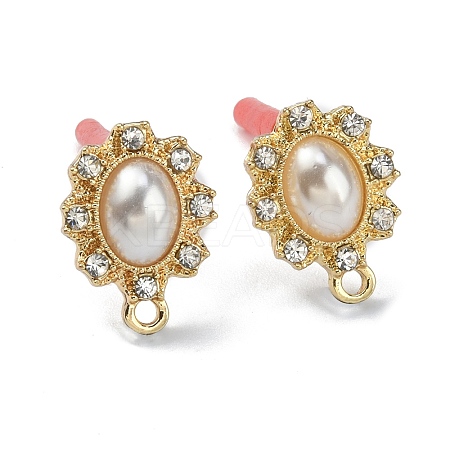 Alloy Crystal Rhinestone Stud Earring Findings EJEW-WH0009-06LG-1