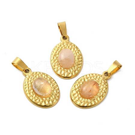 Natural Rose Quartz Pendants LS-STAS-C094-01G-01-1
