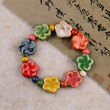 Handmade Porcelain Beaded Stretch Bracelets for Women FS-WG726AB-16-1