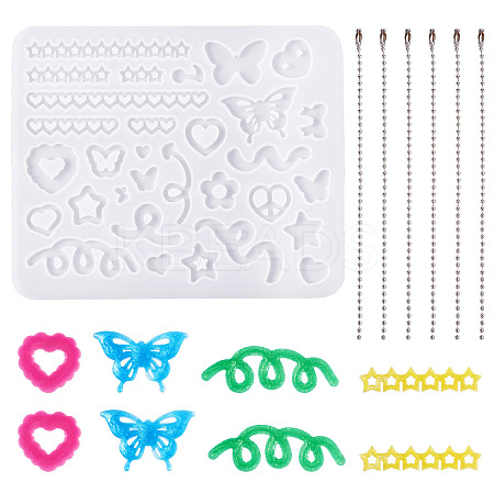 Heart Star DIY Silicone Pendant Molds DIY-TA0010-95-1